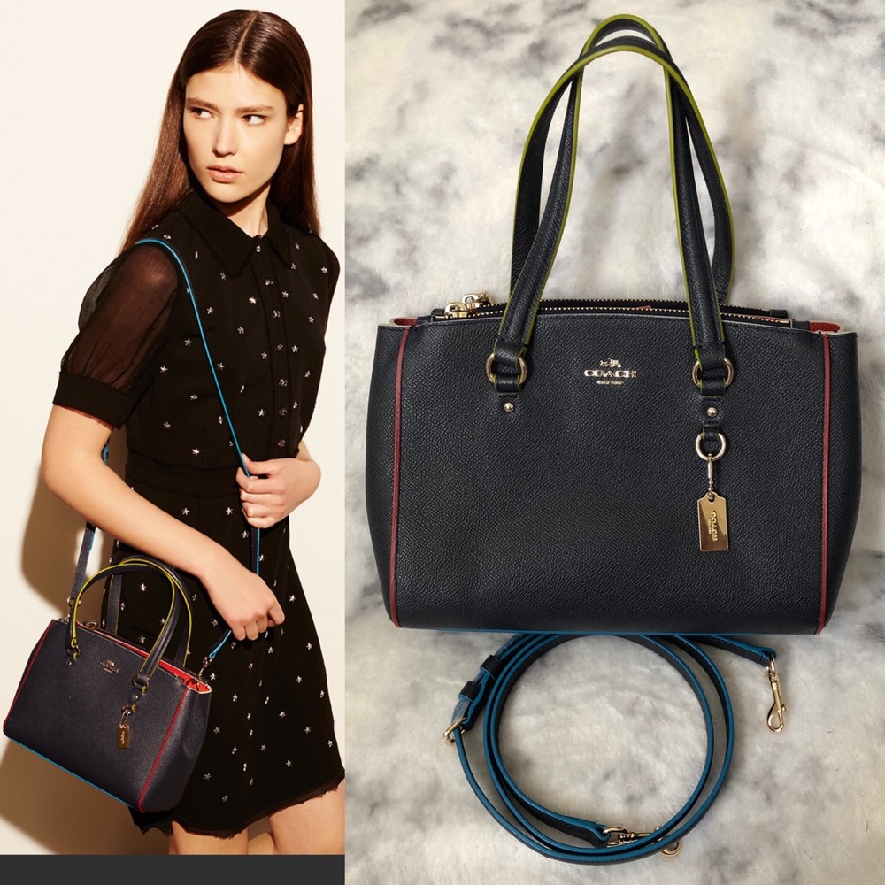 Coach Blue Stanton Carryal 26 In Edgestain Leather